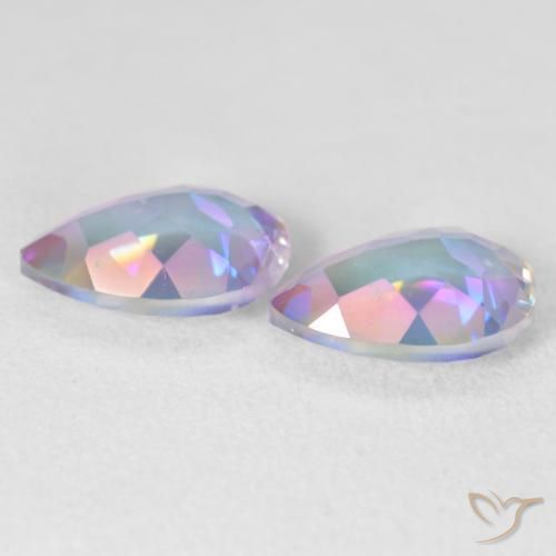 3.44 ct natürliche Mehrfarbig Mystischer Quarz-Edelsteine, Birnenform, VVS-VS