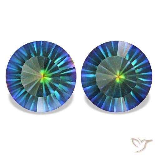 3,27 ct natürliche Mehrfarbiges Blau Mystik-Quarz-Edelsteine, Rundschliff, VS