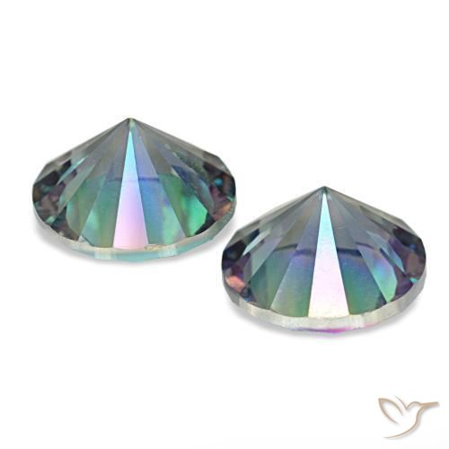 3,27 ct natürliche Mehrfarbiges Blau Mystik-Quarz-Edelsteine, Rundschliff, VS