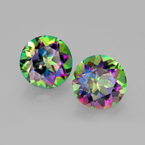  ct natürliche Top-Regenbogen Mystischer Topas-Edelsteine, Rund Schliff, VVS-VS