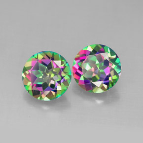  ct natürliche Top-Regenbogen Mystischer Topas-Edelsteine, Rund Schliff, VVS-VS