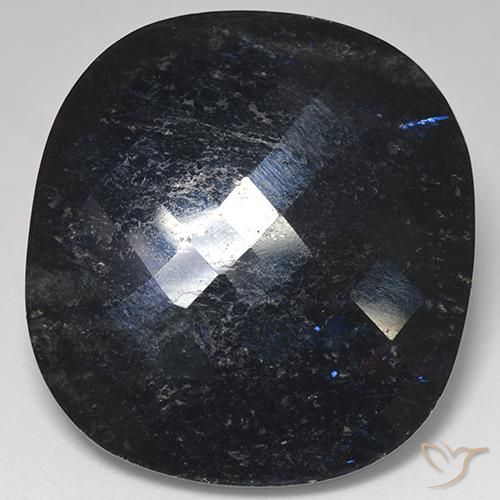 40.32ct Natürlicher Schwarz mit blauem Glanz Nuummit, Kissen, Lichtundurchlässig