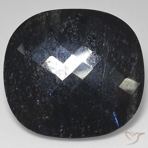 9,17 ctw natürlicher Schwarz mit blauem Glanz Nuummite, Kissen, Lichtundurchlässig