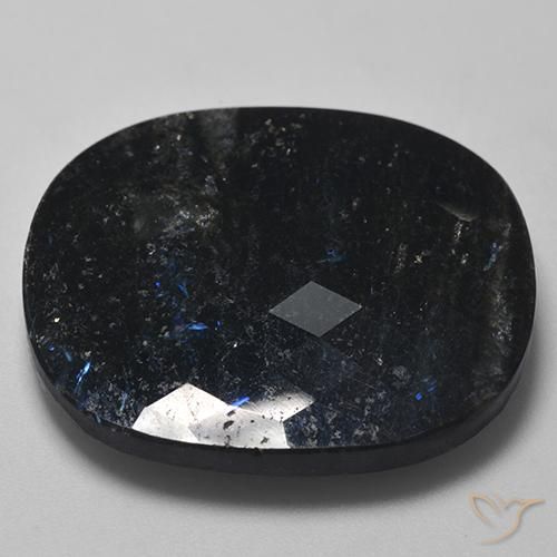 9,17 ctw natürlicher Schwarz mit blauem Glanz Nuummite, Kissen, Lichtundurchlässig