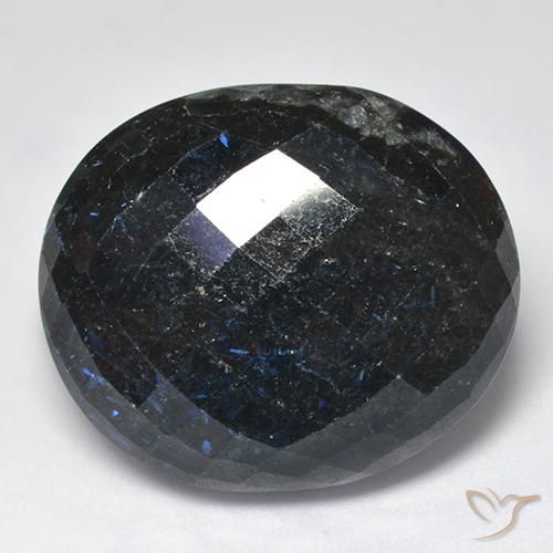 9,17 ctw natürlicher Schwarz mit blauem Glanz Nuummite, Oval, Lichtundurchlässig