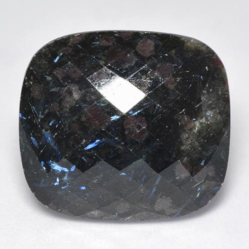 9,17 ctw natürlicher Schwarz mit blauem Glanz Nuummite, Kissenschliff, Lichtundurchlässig