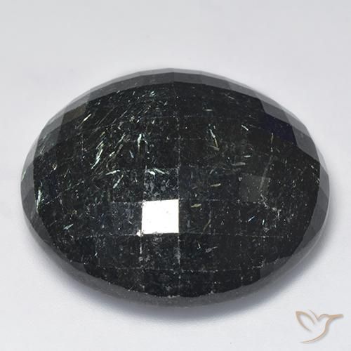 9,17 ctw natürlicher Schwarz mit blauem Glanz Nuummite, Runden, Lichtundurchlässig