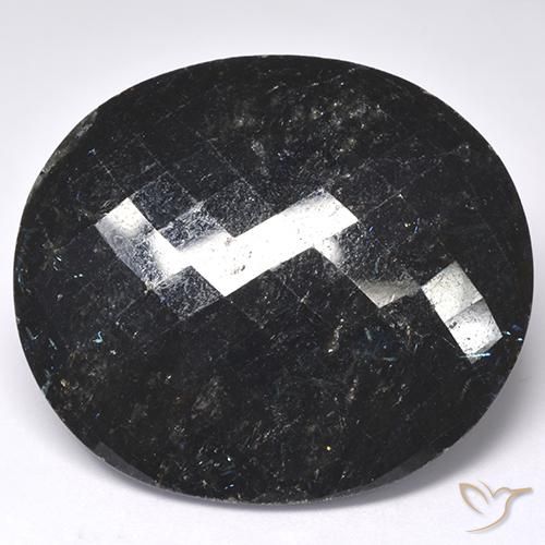 68.17ct Natürlicher Schwarz mit blauem Glanz Nuummit, Oval, Lichtundurchlässig