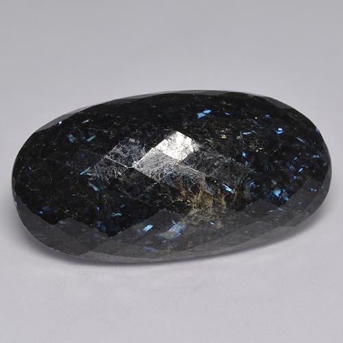 9,17 ctw natürlicher Schwarz mit blauem Glanz Nuummite, Oval Schliff, Lichtundurchlässig