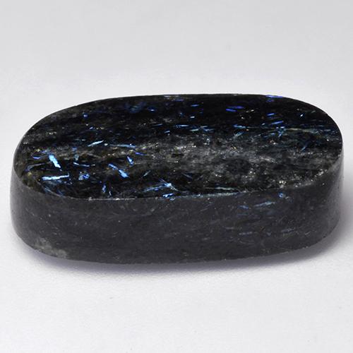 9,17 ctw natürlicher Schwarz mit blauem Glanz Nuummite, Oval Schliff, Lichtundurchlässig