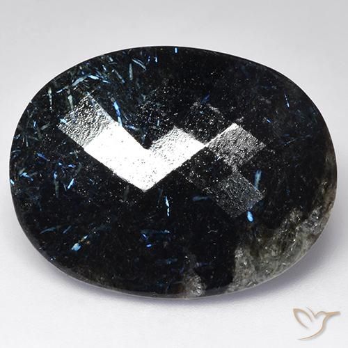 38.94ct Natürlicher Schwarz Nuummit, Oval, Lichtundurchlässig