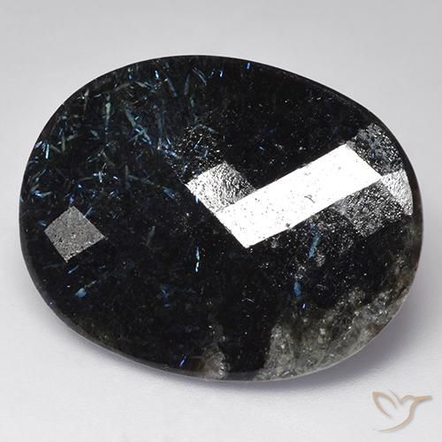 9,17 ctw natürlicher Schwarz Nuummite, Oval, Lichtundurchlässig