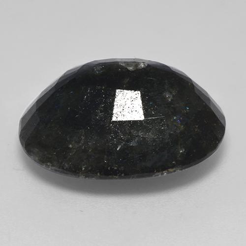 14,99 ctw natürlicher schwarzer Nuummit, Oval Schliff, Lichtundurchlässig