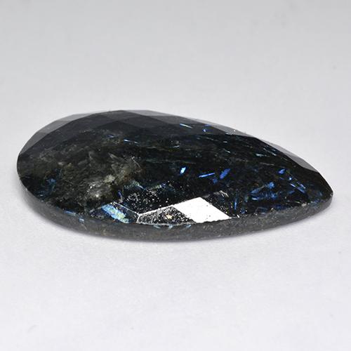 9,17 ctw natürlicher Schwarz mit blauem Glanz Nuummite, Birnenform, Lichtundurchlässig