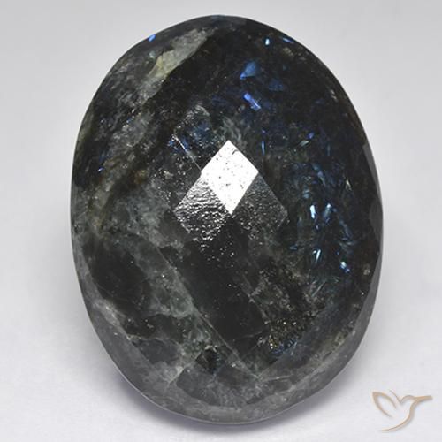 29.47ct Natürlicher Schwarz mit blauem Glanz Nuummit, Oval, Lichtundurchlässig