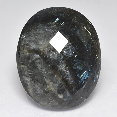 9,17 ctw natürlicher Schwarz mit blauem Glanz Nuummit, Oval Schliff, Lichtundurchlässig