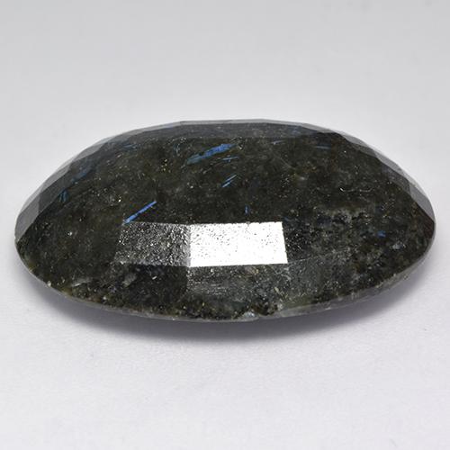 40,80 ctw natürlicher schwarzer Nuummit, Oval Schliff, Lichtundurchlässig