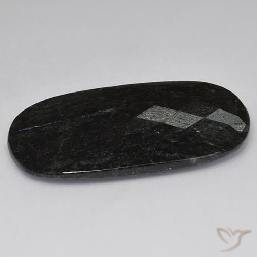 9,17 ctw natürlicher Schwarz mit blauem Glanz Nuummite, Kissen, Lichtundurchlässig