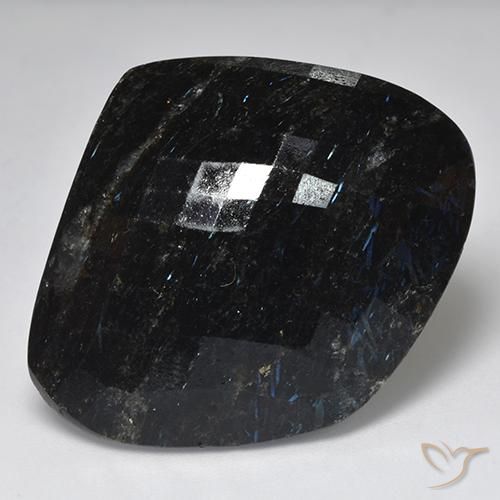 9,17 ctw natürlicher Schwarz mit blauem Glanz Nuummite, Fantasie, Lichtundurchlässig