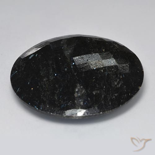 9,17 ctw natürlicher Schwarz mit blauem Glanz Nuummite, Runden, Lichtundurchlässig