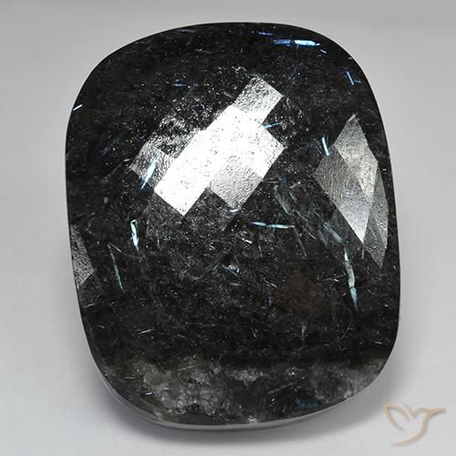 82.01ct Natürlicher Schwarz mit blauem Glanz Nuummit, Kissen, Lichtundurchlässig