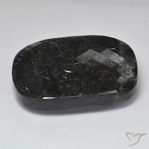 9,17 ctw natürlicher Schwarz mit blauem Glanz Nuummite, Kissen, Lichtundurchlässig