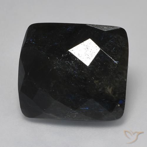 9,17 ctw natürlicher Schwarz mit blauem Glanz Nuummite, Kissen, Lichtundurchlässig