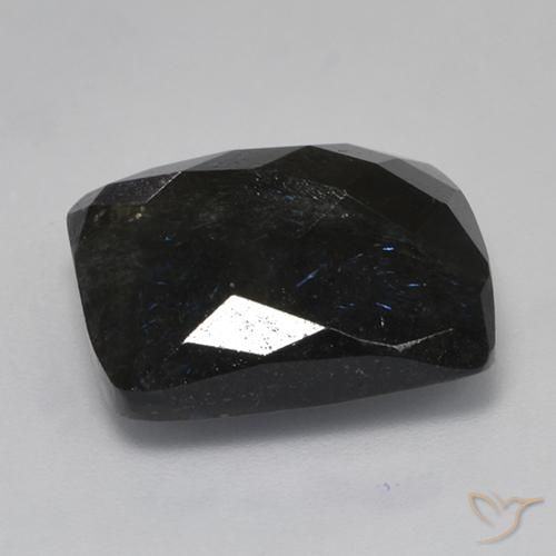 9,17 ctw natürlicher Schwarz mit blauem Glanz Nuummite, Kissen, Lichtundurchlässig