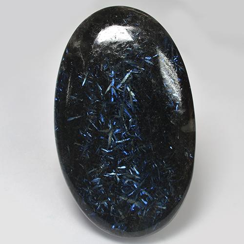 79,60 ctw natürlicher schwarzer Nuummit, Oval Schliff, Lichtundurchlässig