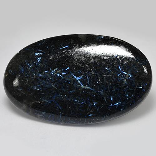 79,60 ctw natürlicher schwarzer Nuummit, Oval Schliff, Lichtundurchlässig