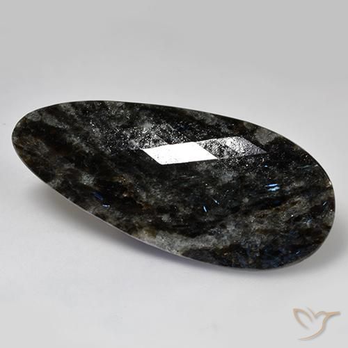 9,17 ctw natürlicher Schwarz mit blauem Glanz Nuummite, Birnenform, Lichtundurchlässig