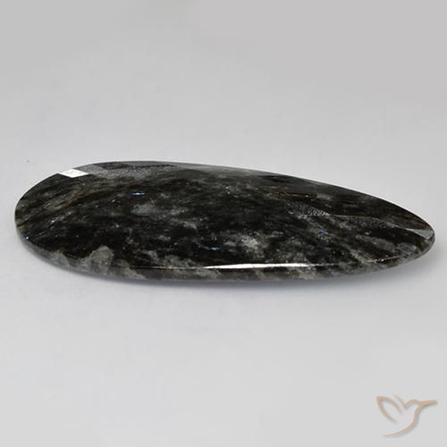 9,17 ctw natürlicher Schwarz mit blauem Glanz Nuummite, Birnenform, Lichtundurchlässig