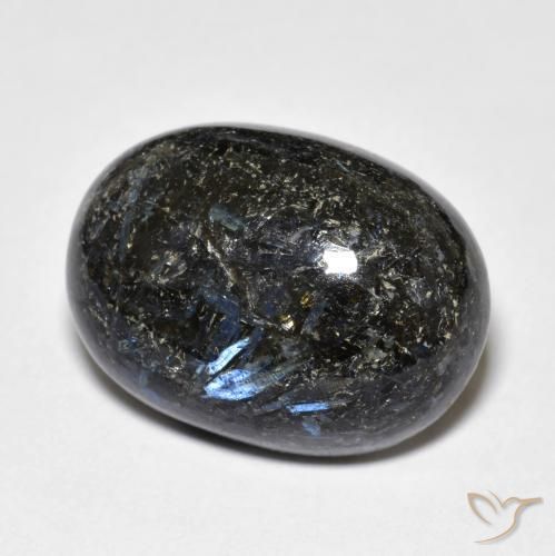 20.81ct Natürlicher Schwarz Nuummit, Oval, Lichtundurchlässig