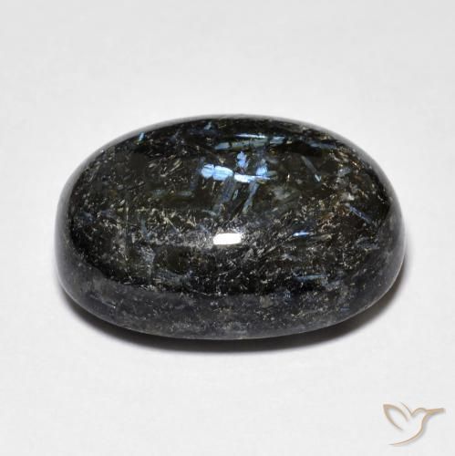 9,17 ctw natürlicher Schwarz Nuummite, Oval, Lichtundurchlässig