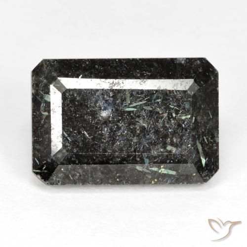 16.29ct Natürlicher Schwarz Nuummit, Smaragdschliff, Lichtundurchlässig