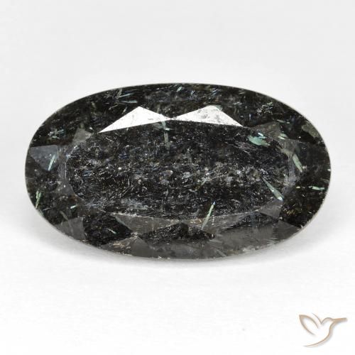 19.24ct Natürlicher Schwarz Nuummit, Oval, Lichtundurchlässig