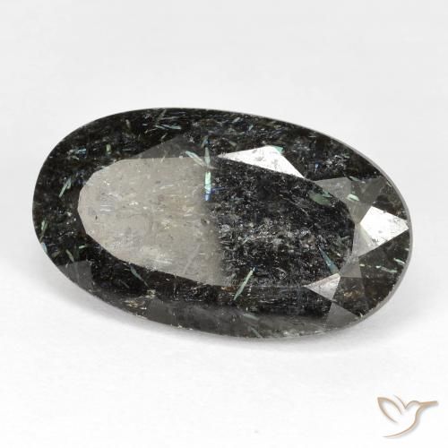 9,17 ctw natürlicher Schwarz Nuummite, Oval, Lichtundurchlässig