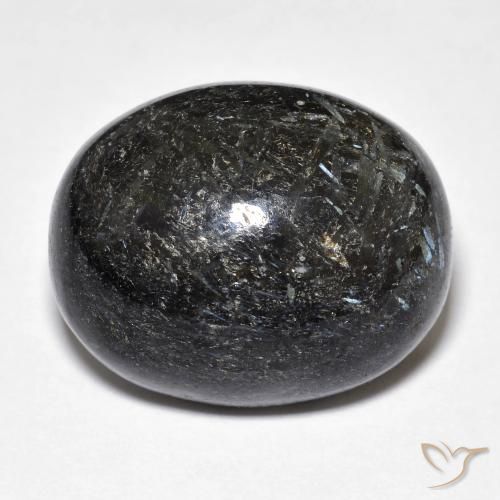 29.00ct Natürlicher Schwarz Nuummit, Oval, Lichtundurchlässig