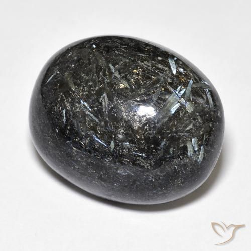 9,17 ctw natürlicher Schwarz Nuummite, Oval, Lichtundurchlässig
