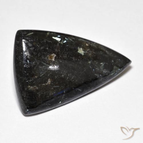 11.28ct Natürlicher Schwarz Nuummit, Trillion, Lichtundurchlässig