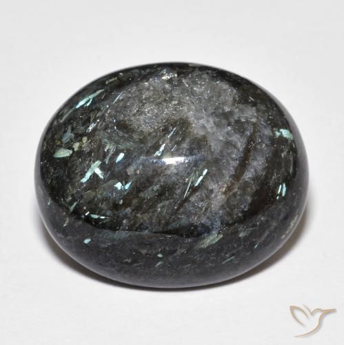18.41ct Natürlicher Schwarz mit blauem Glanz Nuummit, Oval, Lichtundurchlässig
