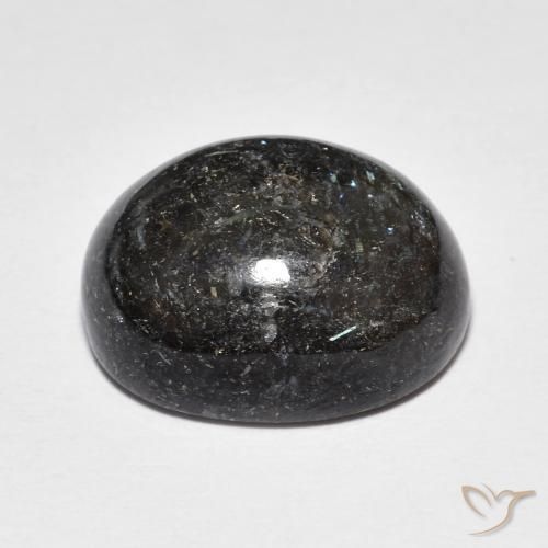 9,17 ctw natürlicher Schwarz mit blauem Glanz Nuummite, Oval, Lichtundurchlässig