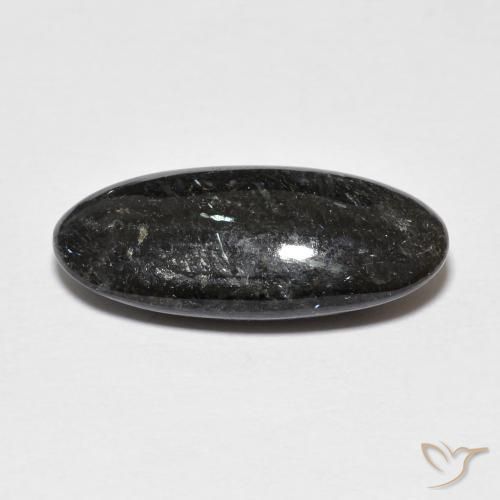 9,17 ctw natürlicher Schwarz mit blauem Glanz Nuummite, Oval, Lichtundurchlässig