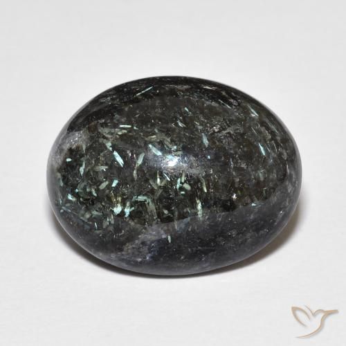 13.71ct Natürlicher Schwarz mit blauem Glanz Nuummit, Oval, Lichtundurchlässig