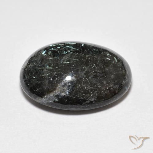 9,17 ctw natürlicher Schwarz mit blauem Glanz Nuummite, Oval, Lichtundurchlässig