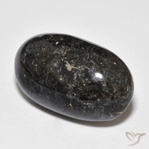 23.04ct Natürlicher Schwarz mit blauem Glanz Nuummit, Oval, Lichtundurchlässig