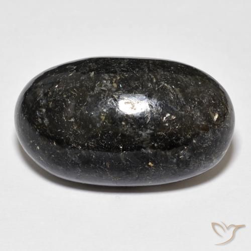 9,17 ctw natürlicher Schwarz mit blauem Glanz Nuummite, Oval, Lichtundurchlässig
