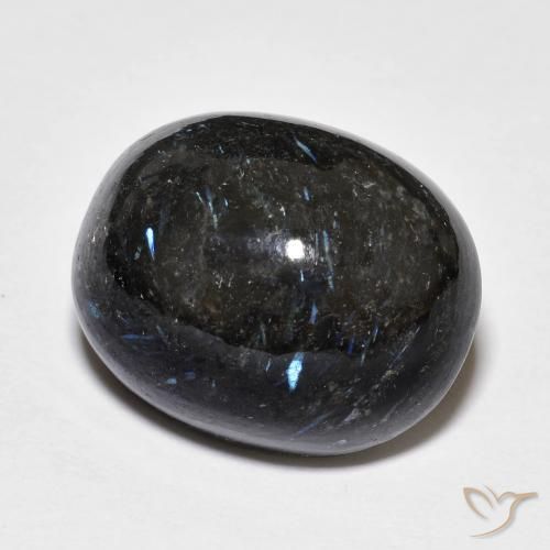 9,17 ctw natürlicher Schwarz mit blauem Glanz Nuummite, Oval, Lichtundurchlässig