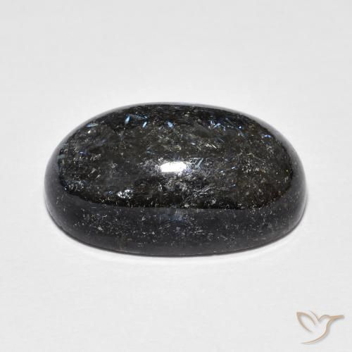 9,17 ctw natürlicher Schwarz mit blauem Glanz Nuummite, Oval, Lichtundurchlässig