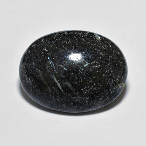 9,17 ctw natürlicher Schwarz mit blauem Glanz Nuummite, Oval Schliff, Lichtundurchlässig